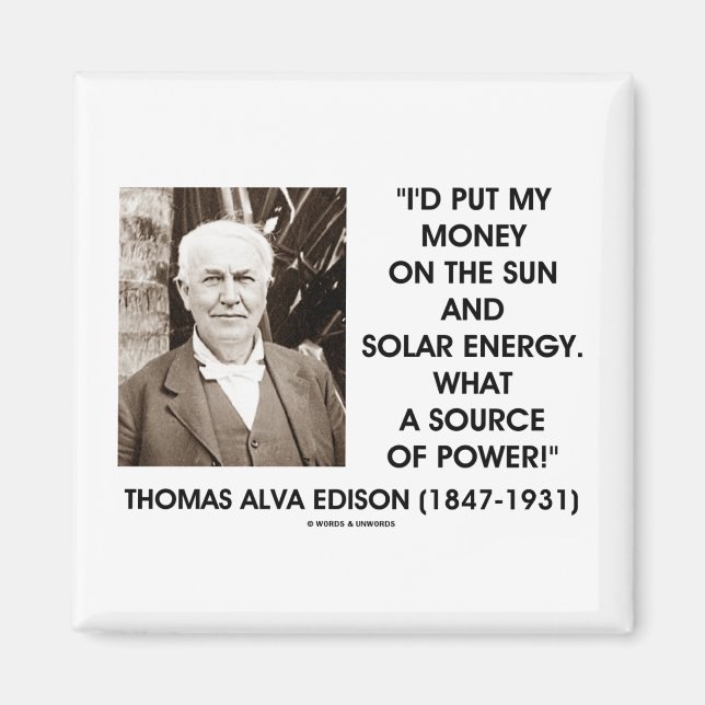 Thomas Edison Sun Solar Energy Source of Power Magnet (Vorne)