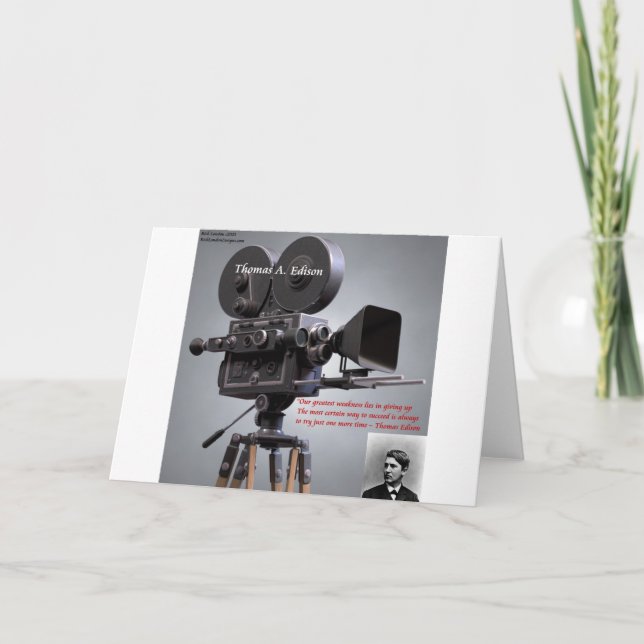 Thomas Edison Zitat "One More Time" Karte (Vorderseite)