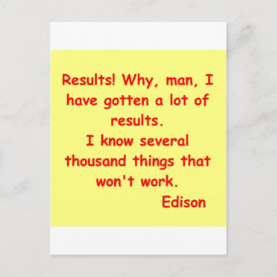 Thomas Edison Zitat Postkarte