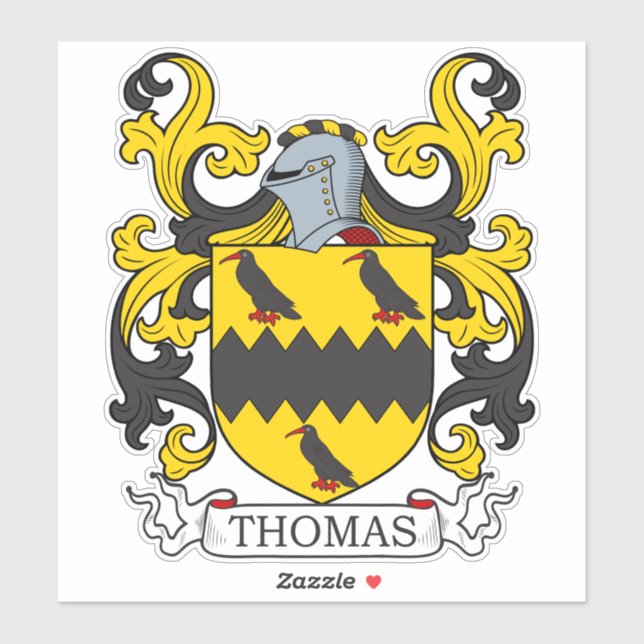 Thomas Familienwappen Aufkleber (Blatt)