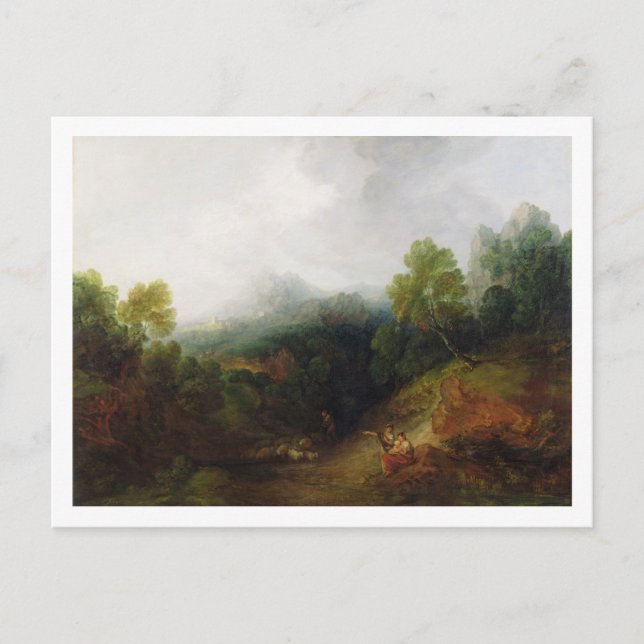 Thomas Gainsborough | Ein Bergtal mit Rusti Postkarte (Vorderseite)