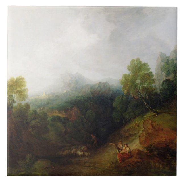 Thomas Gainsborough | ein Gebirgstal mit Rusti Fliese (Vorderseite)