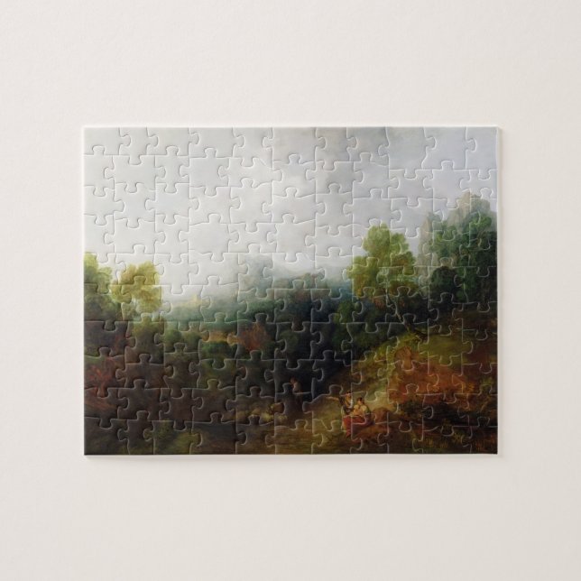 Thomas Gainsborough | ein Gebirgstal mit Rusti Puzzle (Horizontal)