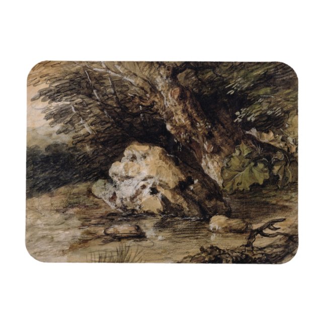 Thomas Gainsborough | Eine hügelige Landschaft mit Magnet (Horizontal)
