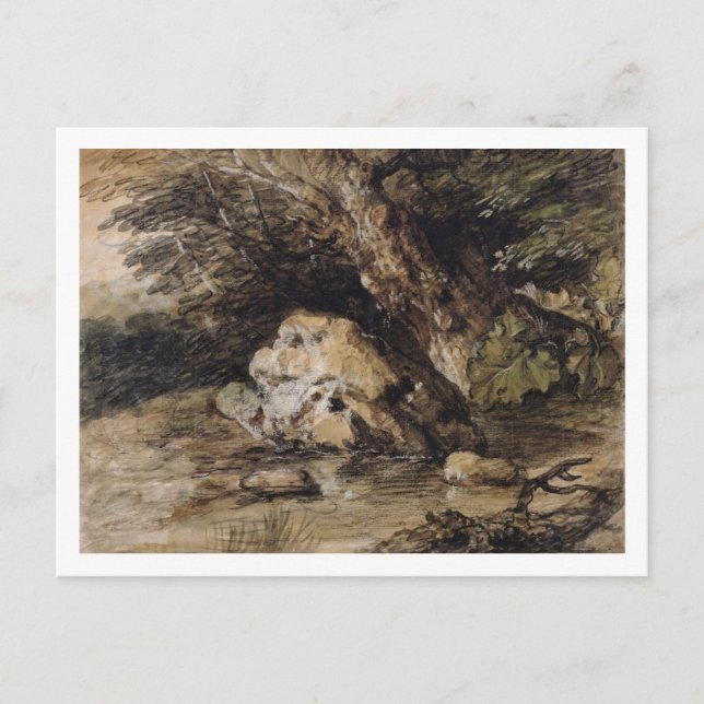 Thomas Gainsborough | Eine hügelige Landschaft mit Postkarte (Vorderseite)