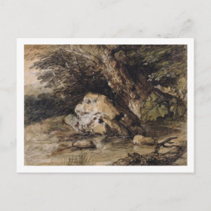 Thomas Gainsborough   Eine hügelige Landschaft mit Postkarte