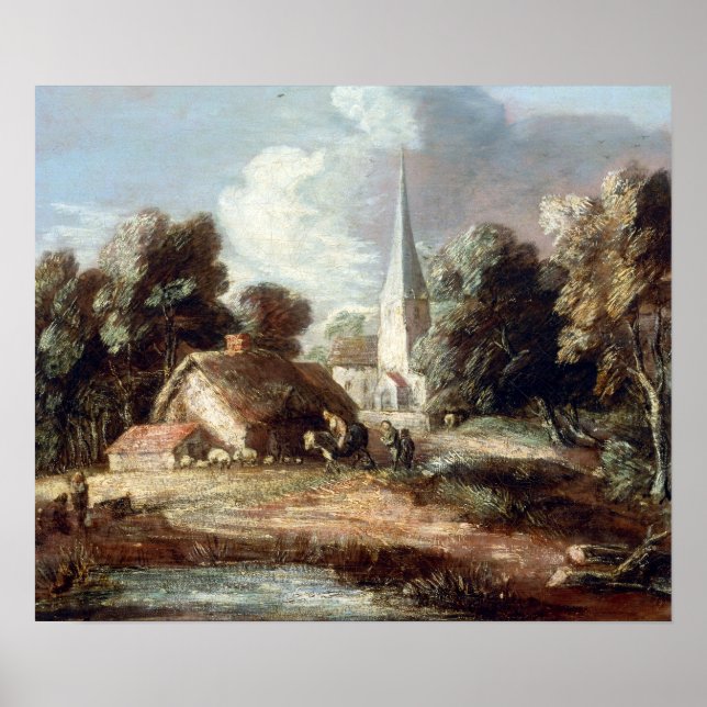 Thomas Gainsborough Landschaft mit Hütte Poster (Vorne)