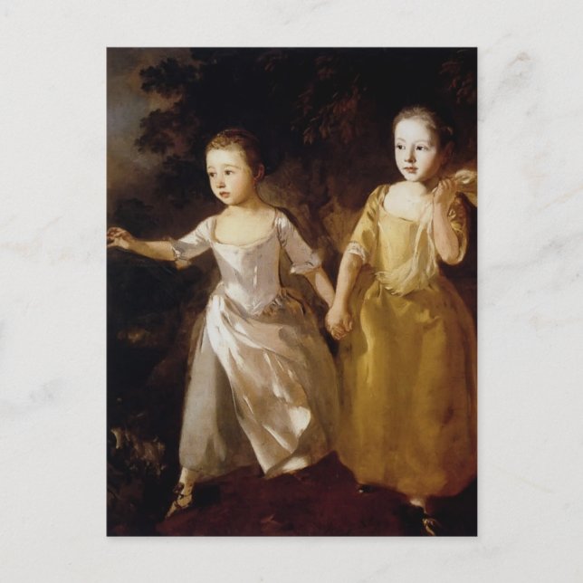 Thomas Gainsborough - Mädchen jagen einen Schmette Postkarte (Vorderseite)