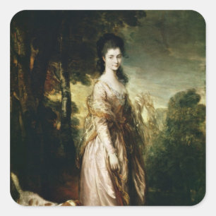 Thomas Gainsborough  Portrait von Frau Quadratischer Aufkleber