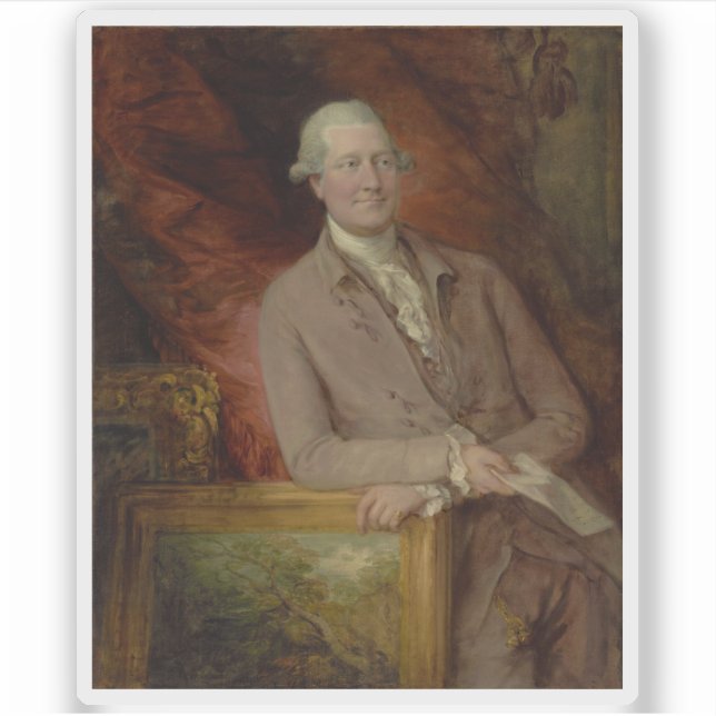 Thomas Gainsborough - Portrait von James Christie Aufkleber (Vorderseite)