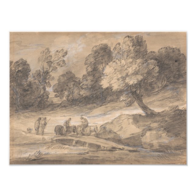Thomas Gainsborough - Waldlandschaft mit Abbildung Fotodruck (Vorne)