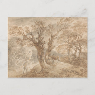 Thomas Gainsborough - Waldlandschaft mit Bauern Postkarte