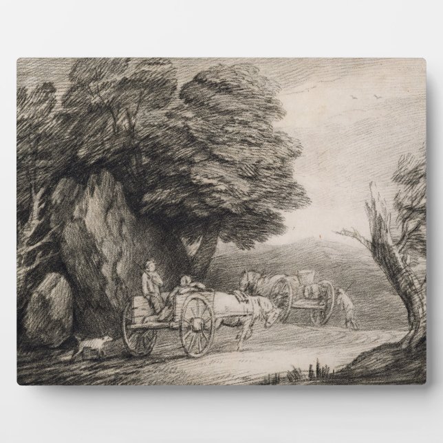 Thomas Gainsborough | Waldlandschaft mit Karren Fotoplatte (Vorderseite)