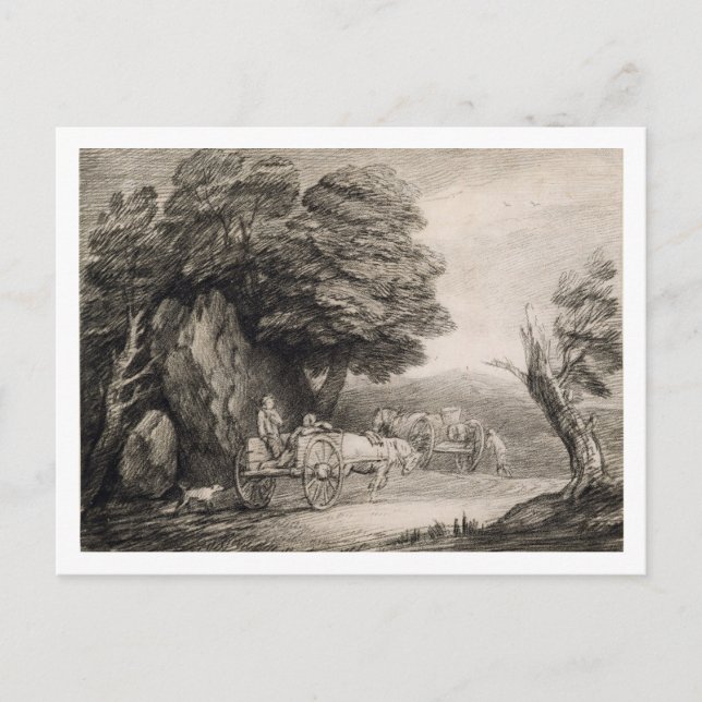 Thomas Gainsborough | Waldlandschaft mit Karren Postkarte (Vorderseite)