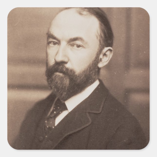 Thomas Hardy (1840-1928) (sepia-Foto) Quadratischer Aufkleber (Vorderseite)