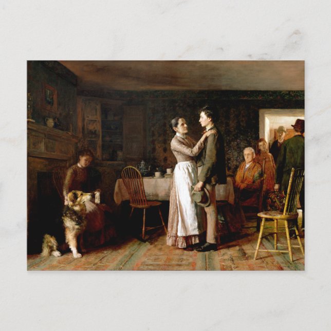 Thomas Hovenden Breaking Zuhause Krawatte Postkarte (Vorderseite)