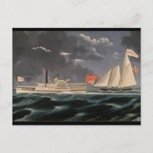 Thomas Hunt und die America 1852 Postkarte