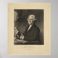 THOMAS JEFFERSON 3. US-Präsident Lithograph