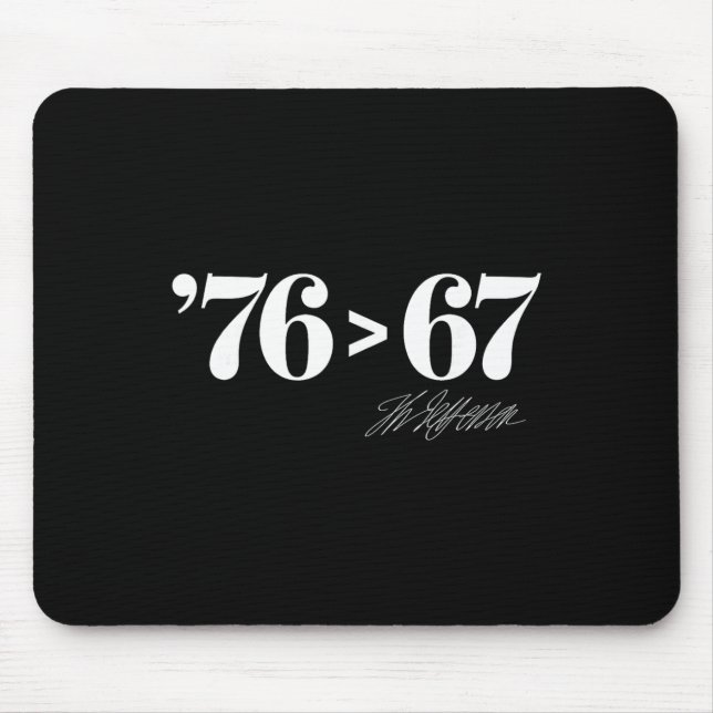 Thomas Jefferson 76 > 67 Self-evident Minimal M Mousepad (Vorne)