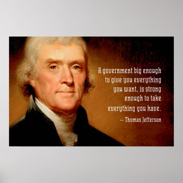 Thomas Jefferson auf einem Poster gegen große Regi (Vorne)