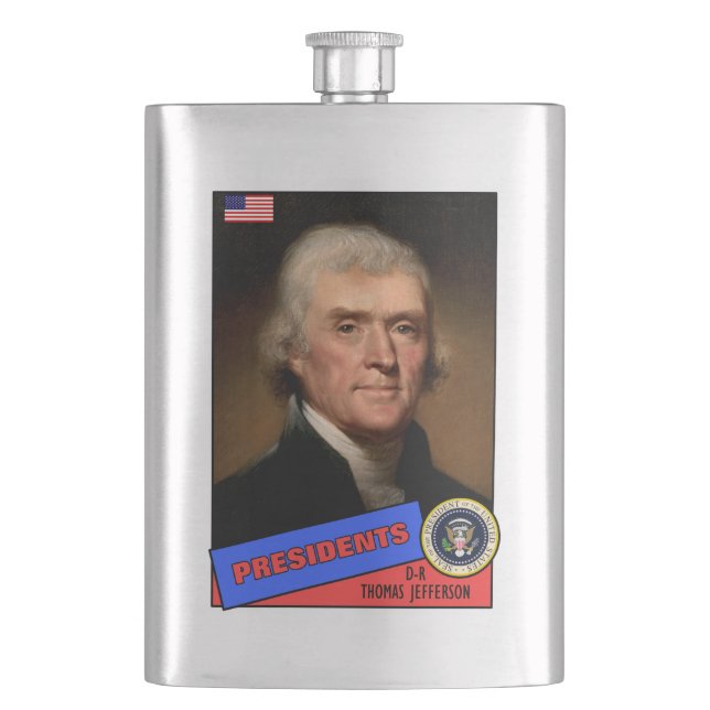 Thomas Jefferson Baseball Card Flachmann (Vorderseite)