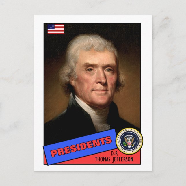 Thomas Jefferson Baseball Card Postkarte (Vorderseite)