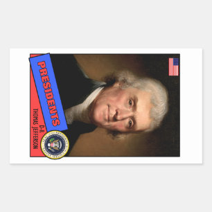 Thomas Jefferson Baseball Card Rechteckiger Aufkleber