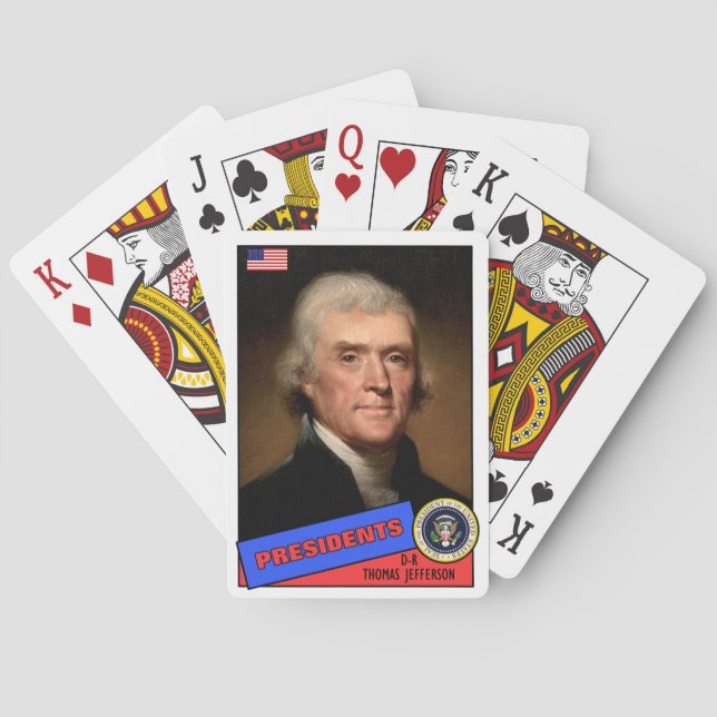 Thomas Jefferson Baseball Card Spielkarten (Rückseite)
