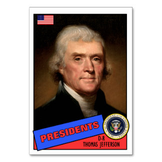 Thomas Jefferson Baseball Card Tischnummer
