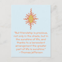 Thomas Jefferson Friendship Quote Postcard