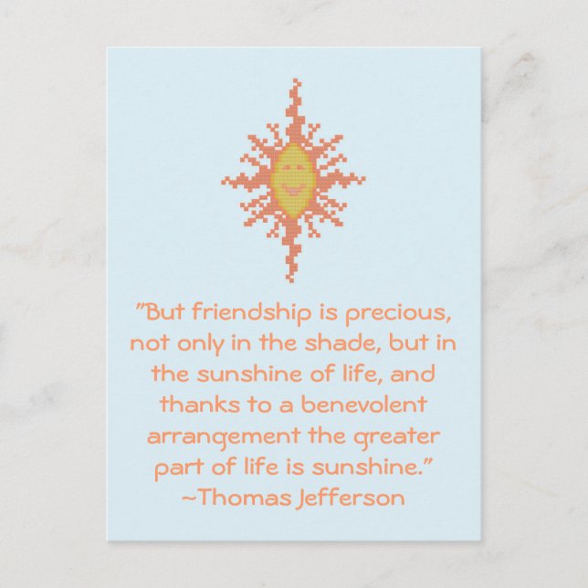 Thomas Jefferson Friendship Quote Postcard Postkarte (Vorderseite)