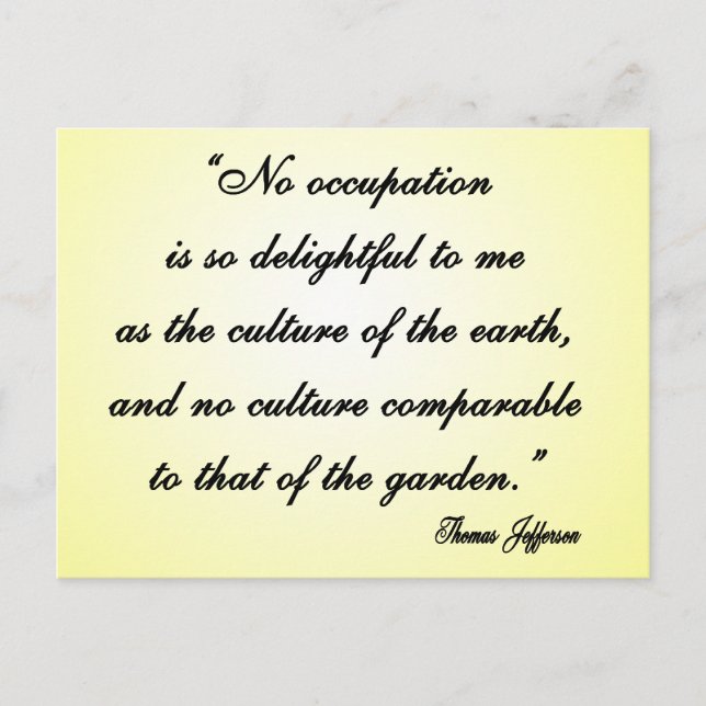 Thomas Jefferson Garden Quote Postkarte (Vorderseite)
