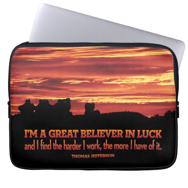 Thomas Jefferson Inspirational Zitat "Luck" Laptopschutzhülle (Vorderseite)