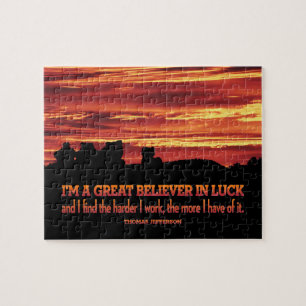 Thomas Jefferson Inspirational Zitat "Luck" Puzzle