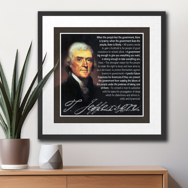 Thomas Jefferson - mehrere Zitate Poster (Thomas Jefferson Poster)