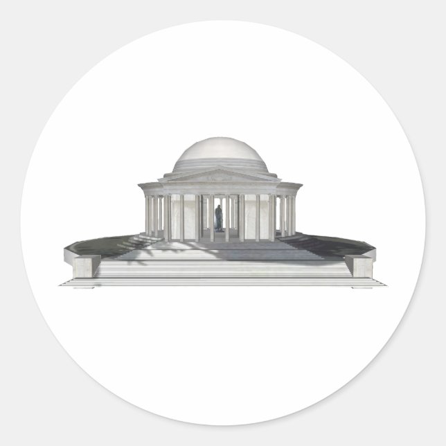 Thomas Jefferson Memorial: 3D-Modell: Runder Aufkleber (Vorderseite)