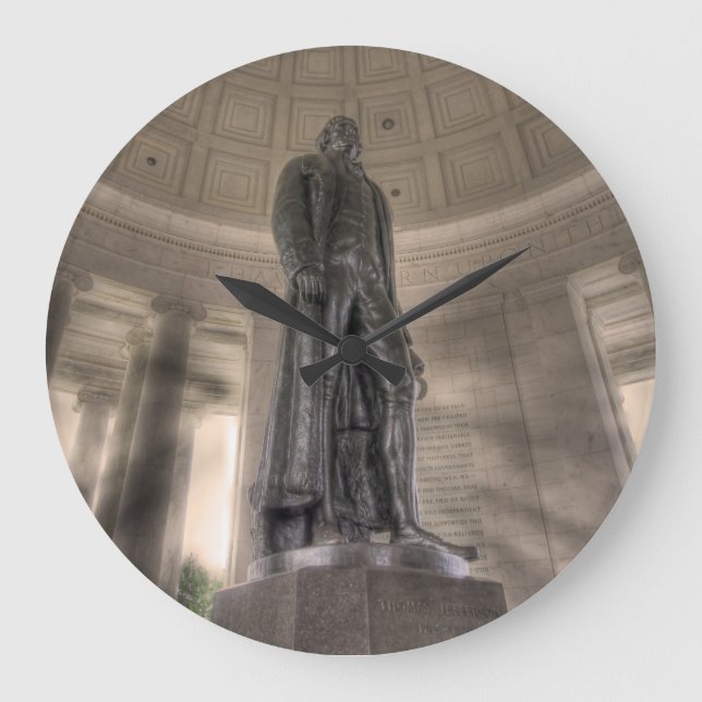 Thomas Jefferson Memorial Bronze Statue Große Wanduhr (Vorderseite)
