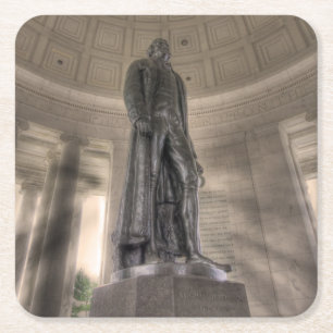 Thomas Jefferson Memorial Bronze Statue Rechteckiger Pappuntersetzer