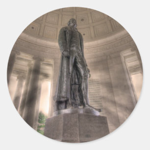 Thomas Jefferson Memorial Bronze Statue Runder Aufkleber