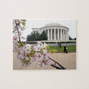 Thomas-Jefferson-Memorial mit Kirschblüten Puzzle