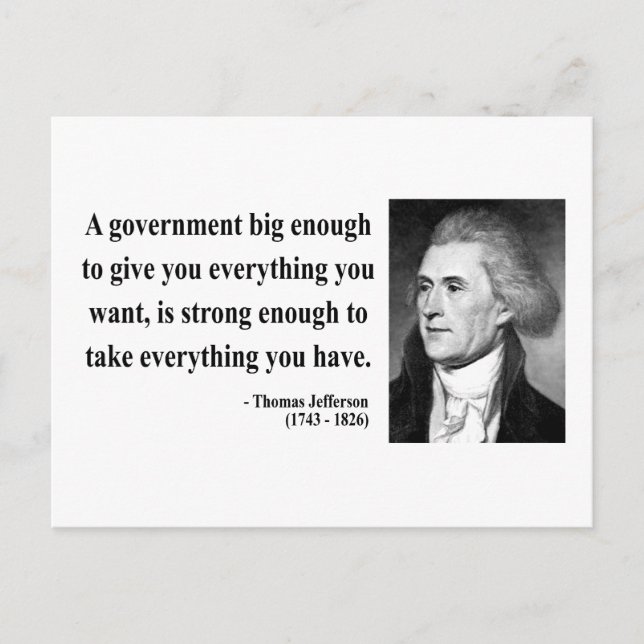 Thomas Jefferson Quote 1b Postkarte (Vorderseite)