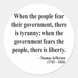 Thomas Jefferson Quote 5a Runder Aufkleber