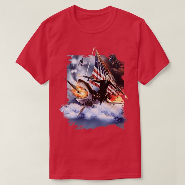 Thomas Jefferson Riding Shark T-Shirt (Design vorne)