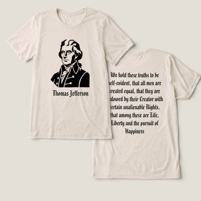 Thomas Jefferson  Tri-Blend Shirt (Design Vorderseite & Rückseite)