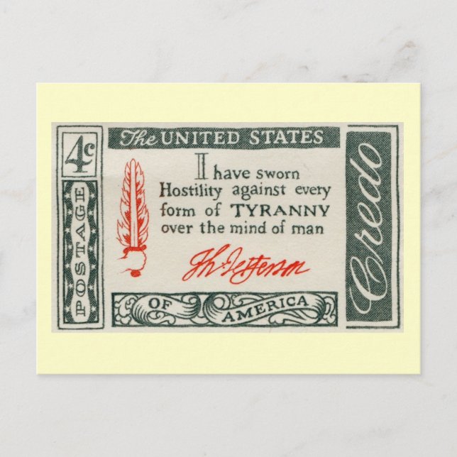 Thomas Jefferson Tyranny Vintag Postkarte (Vorderseite)