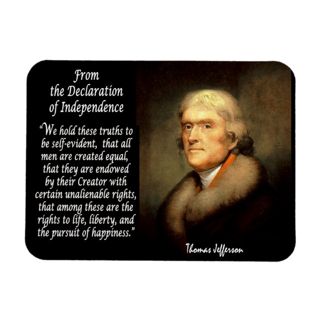 Thomas Jefferson - Unabhängigkeitserklärung Magnet (Horizontal)