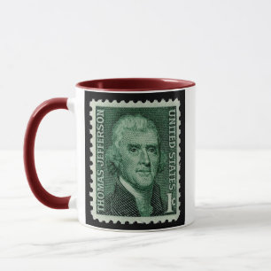 Thomas Jefferson Vintage Stempel auf Sammeltasse Tasse