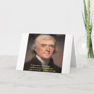Thomas Jefferson - Zitat "Nachbarschaft Religion" Karte