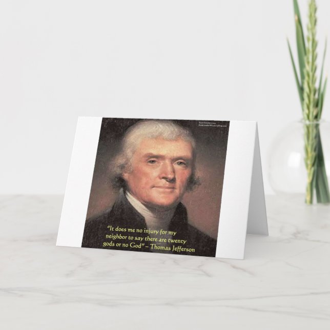 Thomas Jefferson - Zitat "Nachbarschaft Religion"  Karte (Vorderseite)