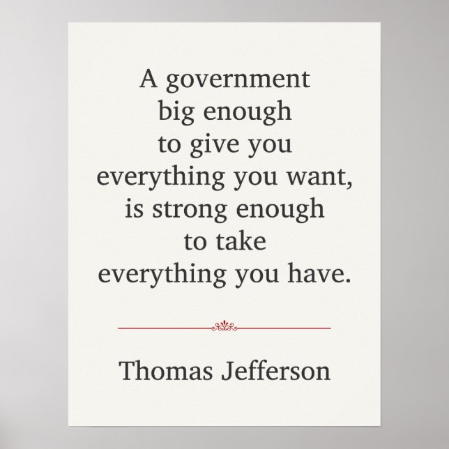 Thomas Jefferson Zitat Poster (Vorne)